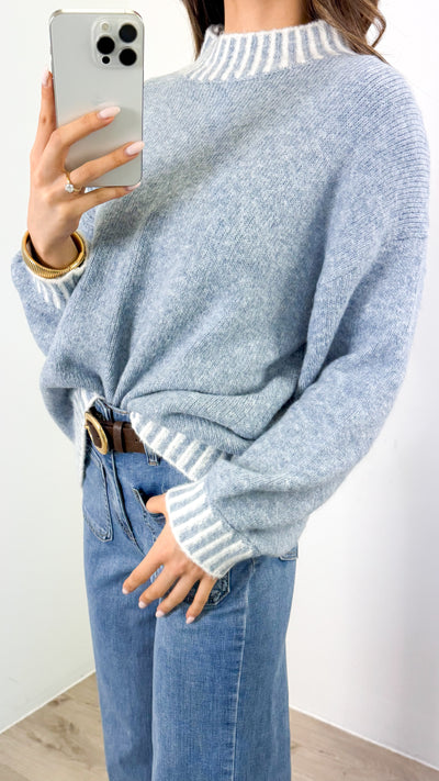 BESSIE STITCH KNIT - BLUE
