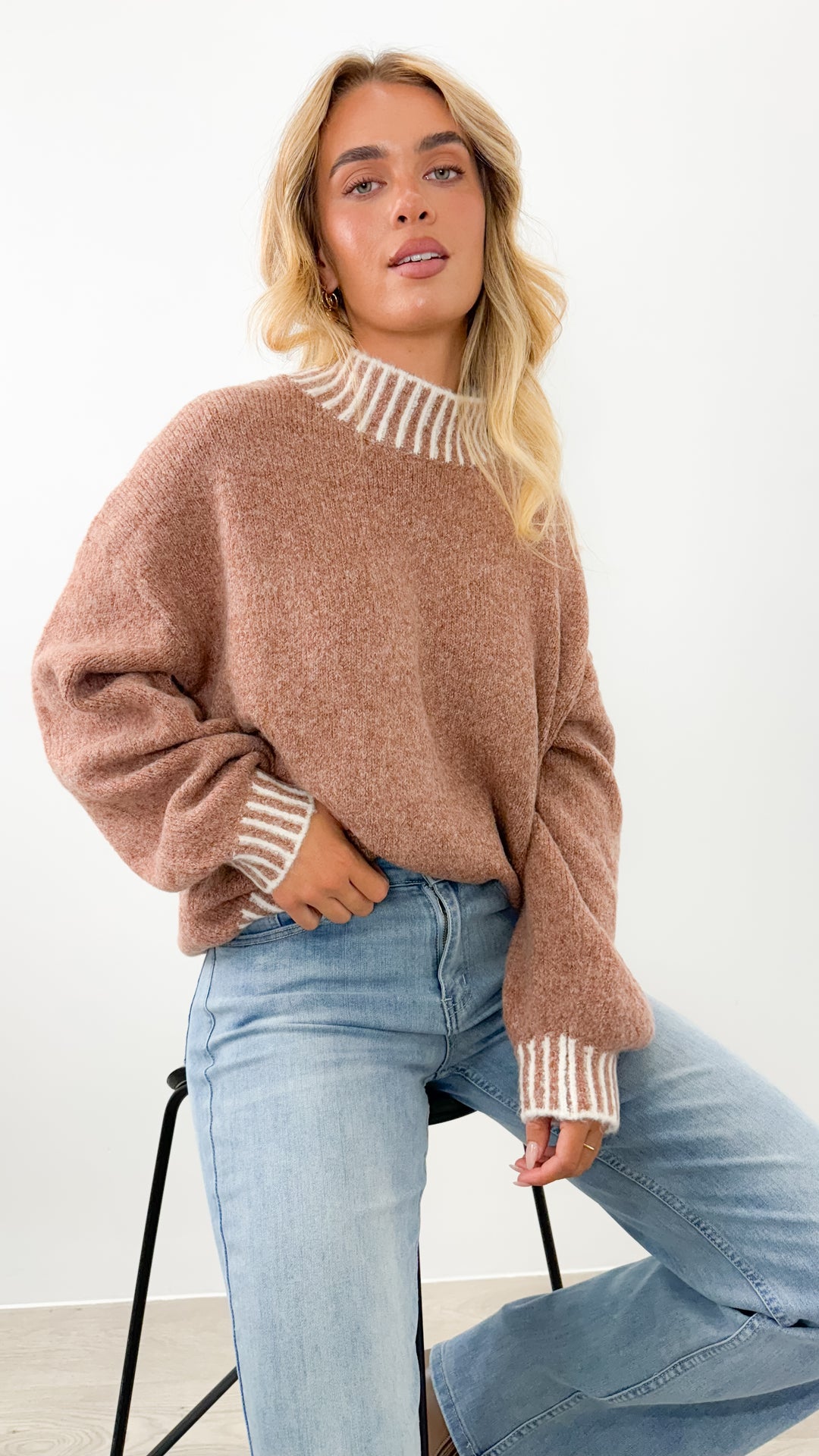 BESSIE STITCH KNIT - CINNAMON