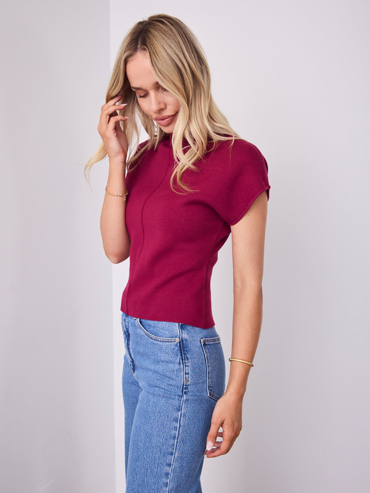 ROWE KNIT TOP - MULBERRY