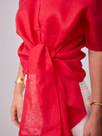 COMO LINEN SHIRT - RED