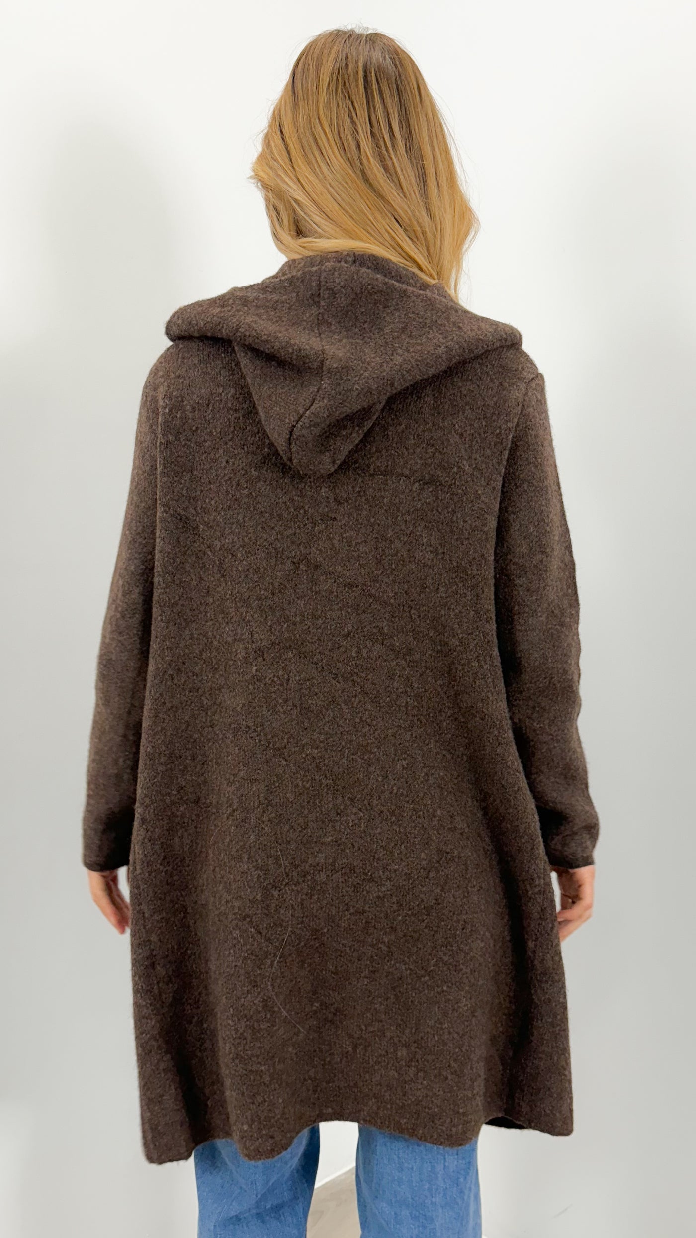 JIMMY HOODED CARDI - CHOCOLATE