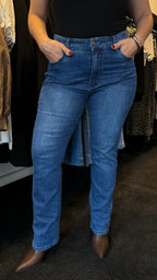 CARLTON STRETCH STRAIGHT LEG JEAN - DARK BLUE WASH