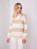 BESSIE BLOCK STRIPE KNIT - OATMEAL/WHITE