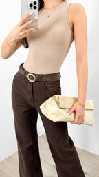 TEXAS STRETCH JEAN - CHOCOLATE BROWN (size down)