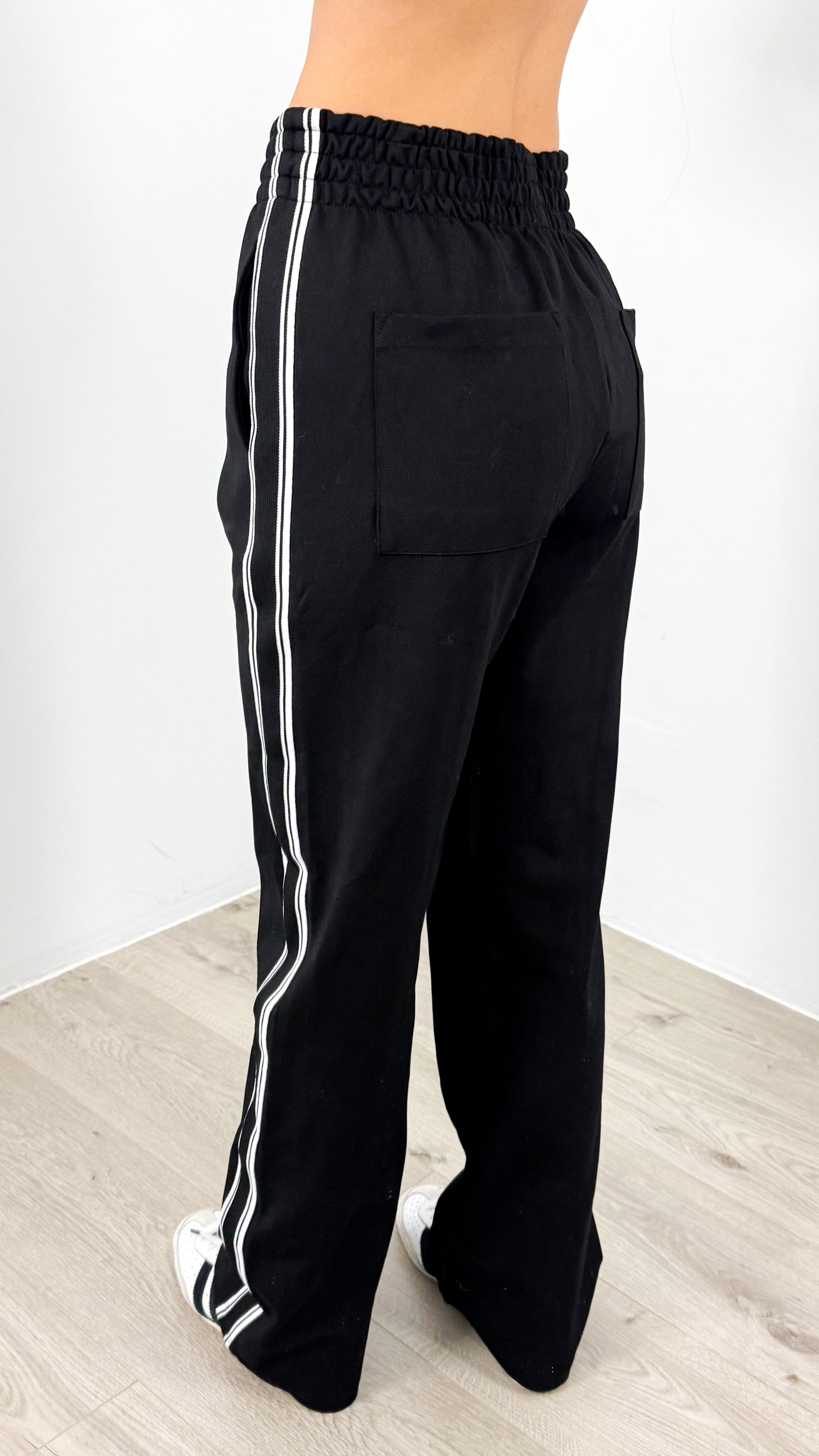LUCAS STRIPE PANT - BLACK