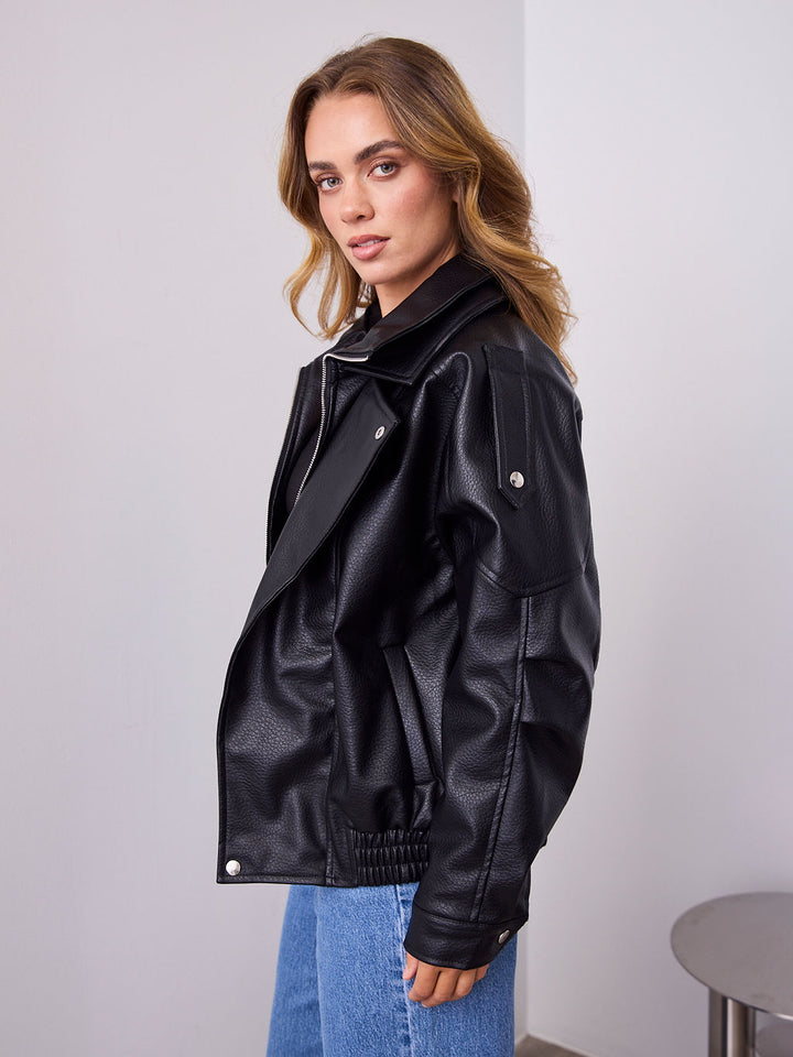 AXEL PU JACKET - BLACK