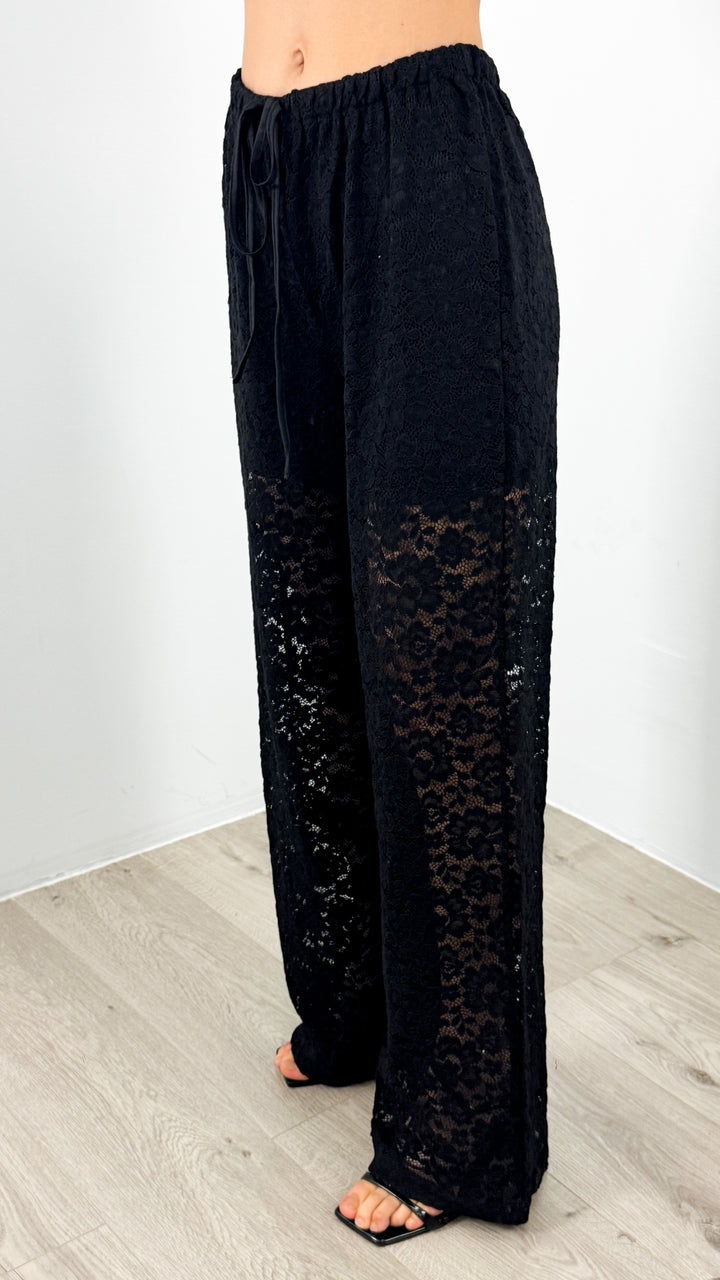 AZURA LACE PANTS - BLACK
