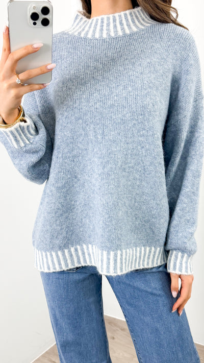BESSIE STITCH KNIT - BLUE