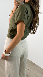 COMO LINEN SHIRT - KHAKI