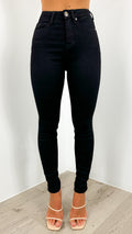JESSIE STRETCH BASIC HIGH RISE SKINNY JEAN - BLACK