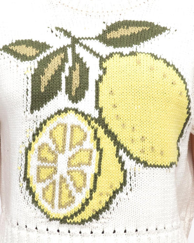 LEMON KNIT TEE - WHITE