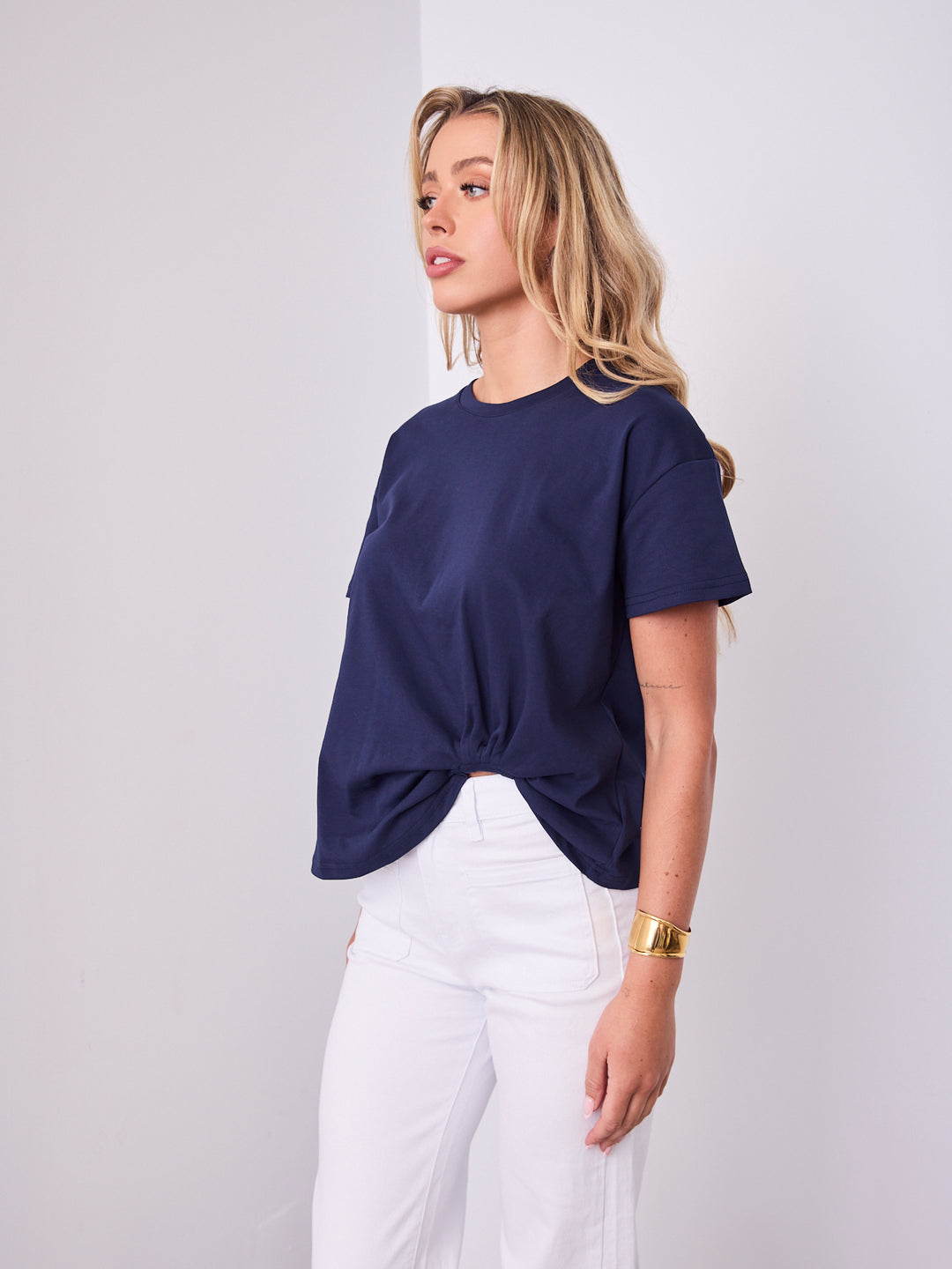 ESTHER EASY TUCK TEE - NAVY