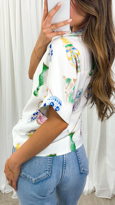 PALIA SHIRT - WHITE PRINT