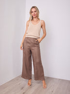 BAKER LINEN PANT - CHOCOLATE