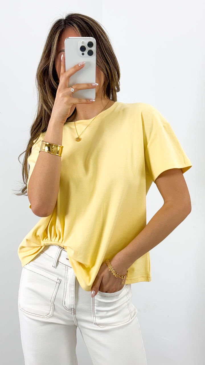 ESTHER EASY TUCK TEE - LEMON