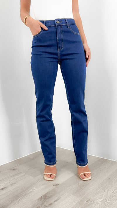 CARLTON STRETCH STRAIGHT LEG JEAN - NAVY