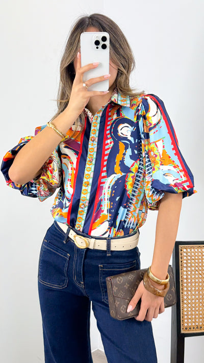 SICILY BLOUSE - NAVY
