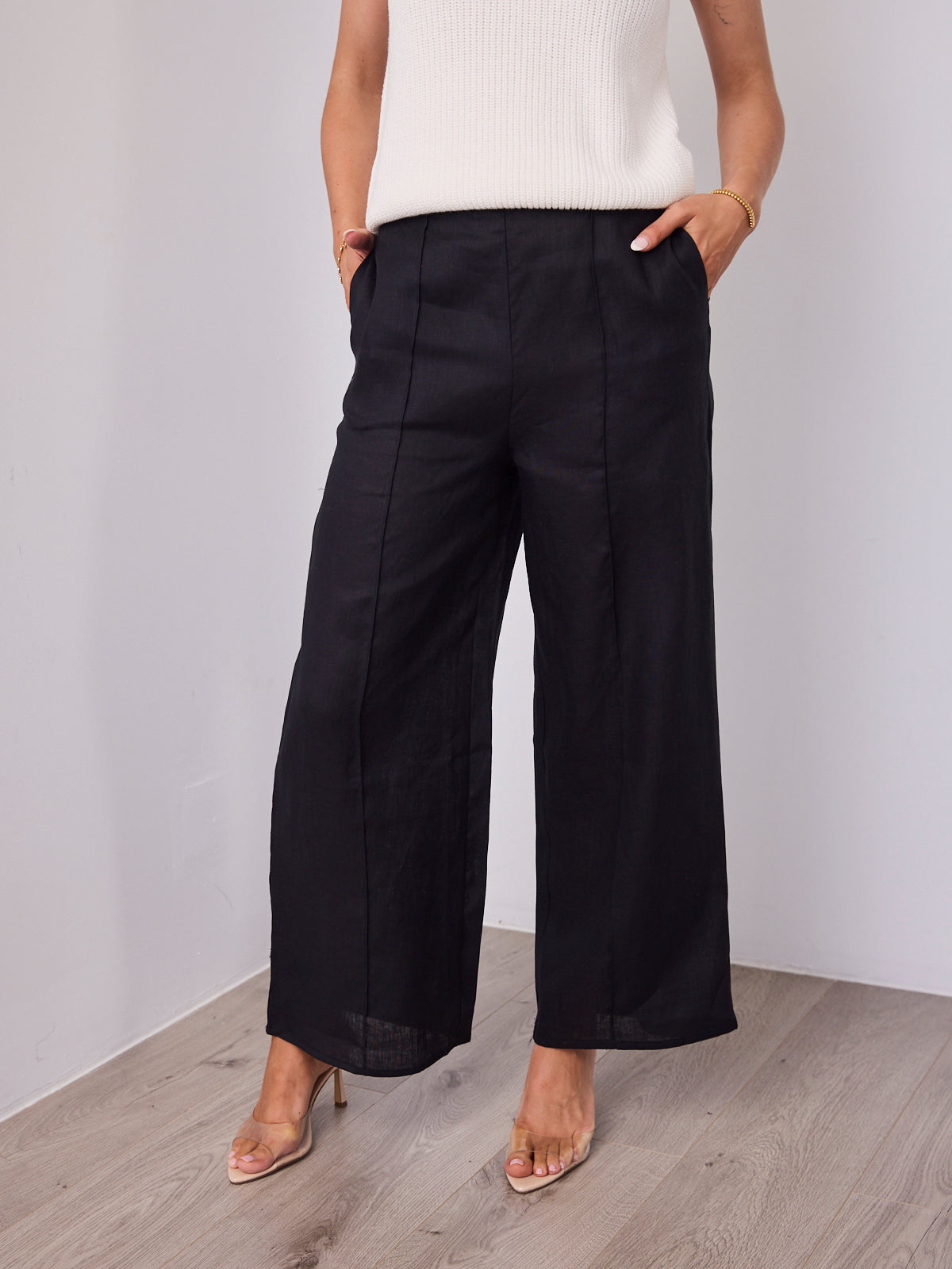 BAKER LINEN PANT - BLACK