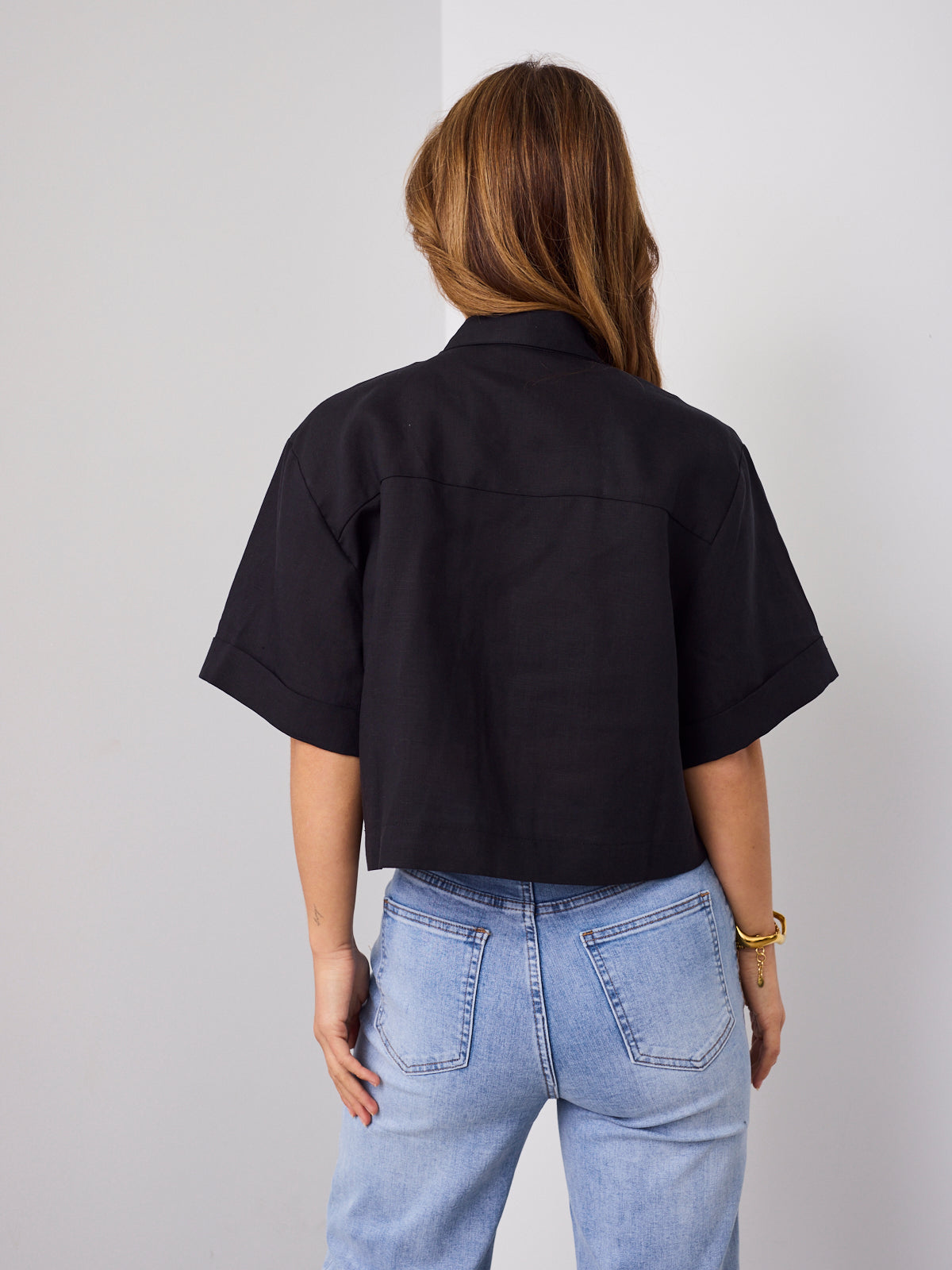 RODELL LINEN SHIRT - BLACK