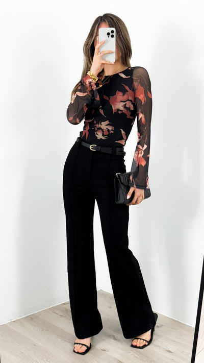 ESTELLE MESH TOP - BLACK