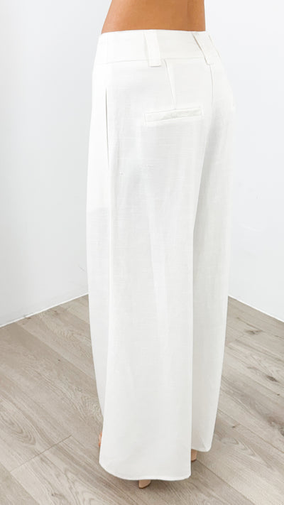 PALMER LINEN PANT - WHITE