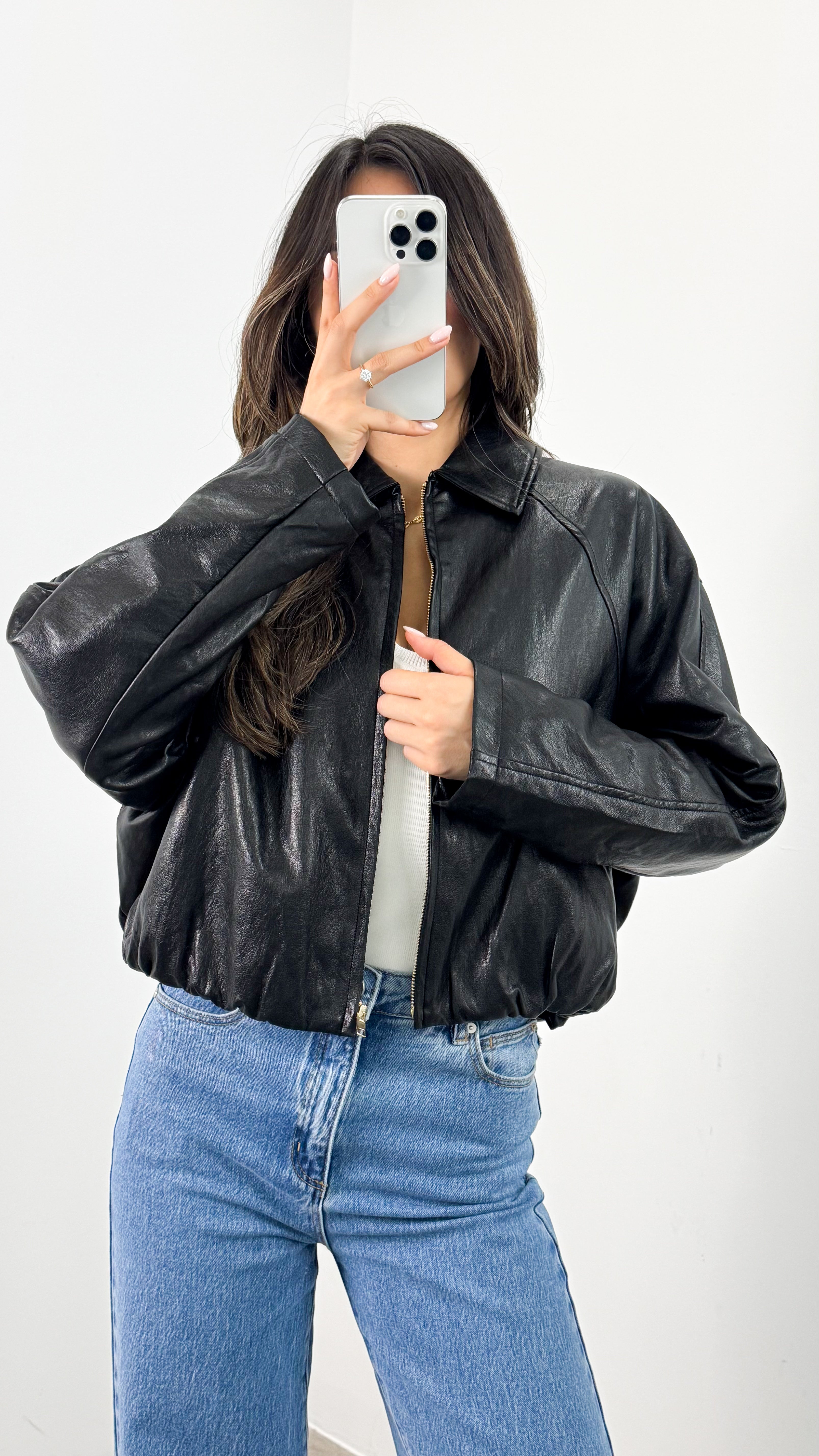 LONDON BOMBER JACKET - BLACK
