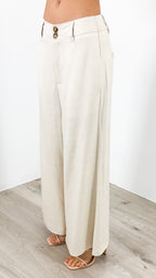 PALMER LINEN PANT - BEIGE