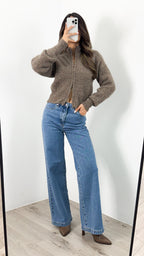 NOAH ZIP KNIT - LATTE