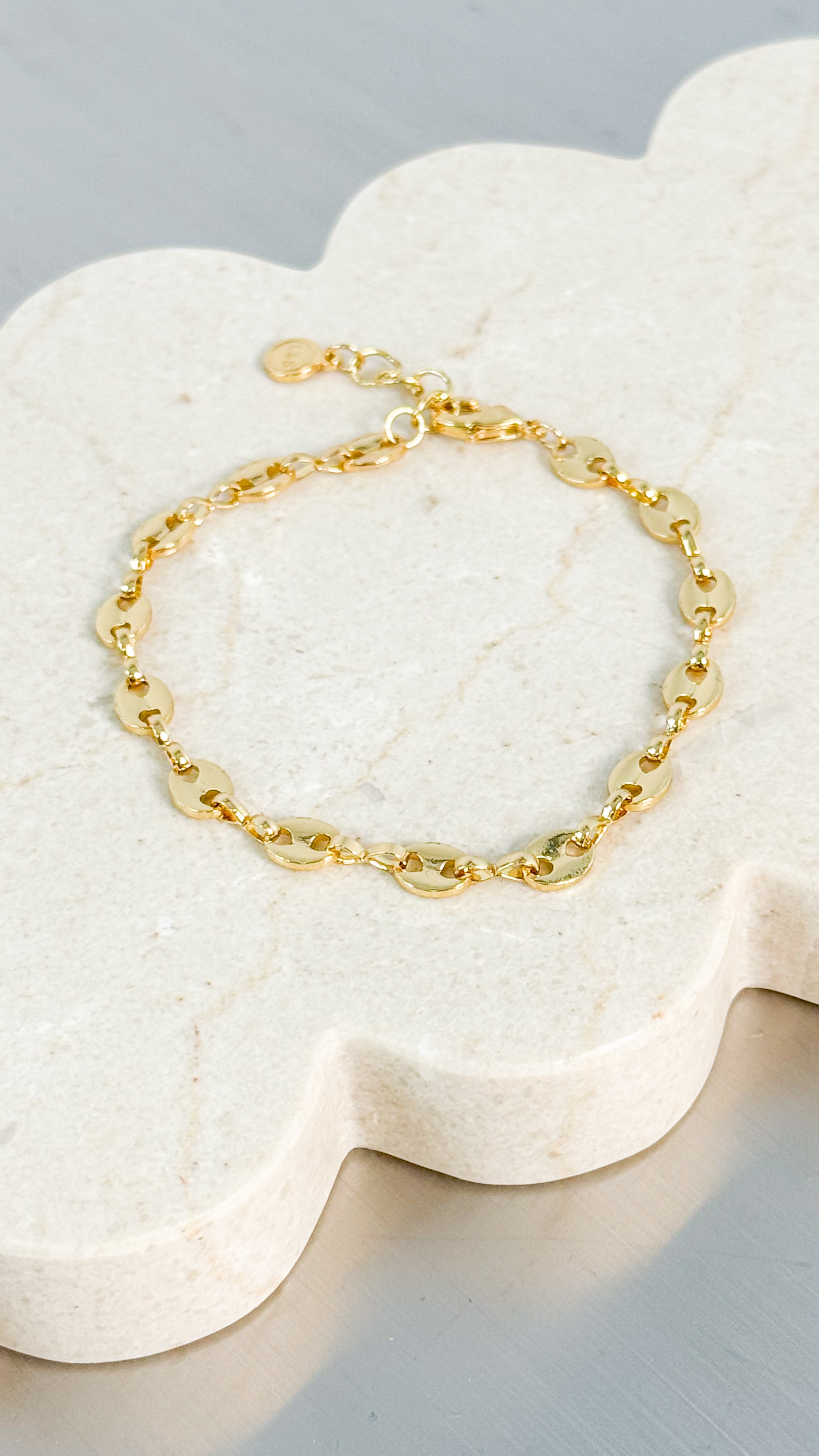 PUFF MARINER CHAIN 18K GOLD PLATED BRACELET - GOLD