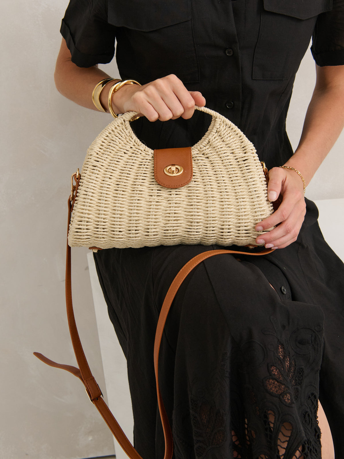 MAGGIE STRAW BAG - BEIGE