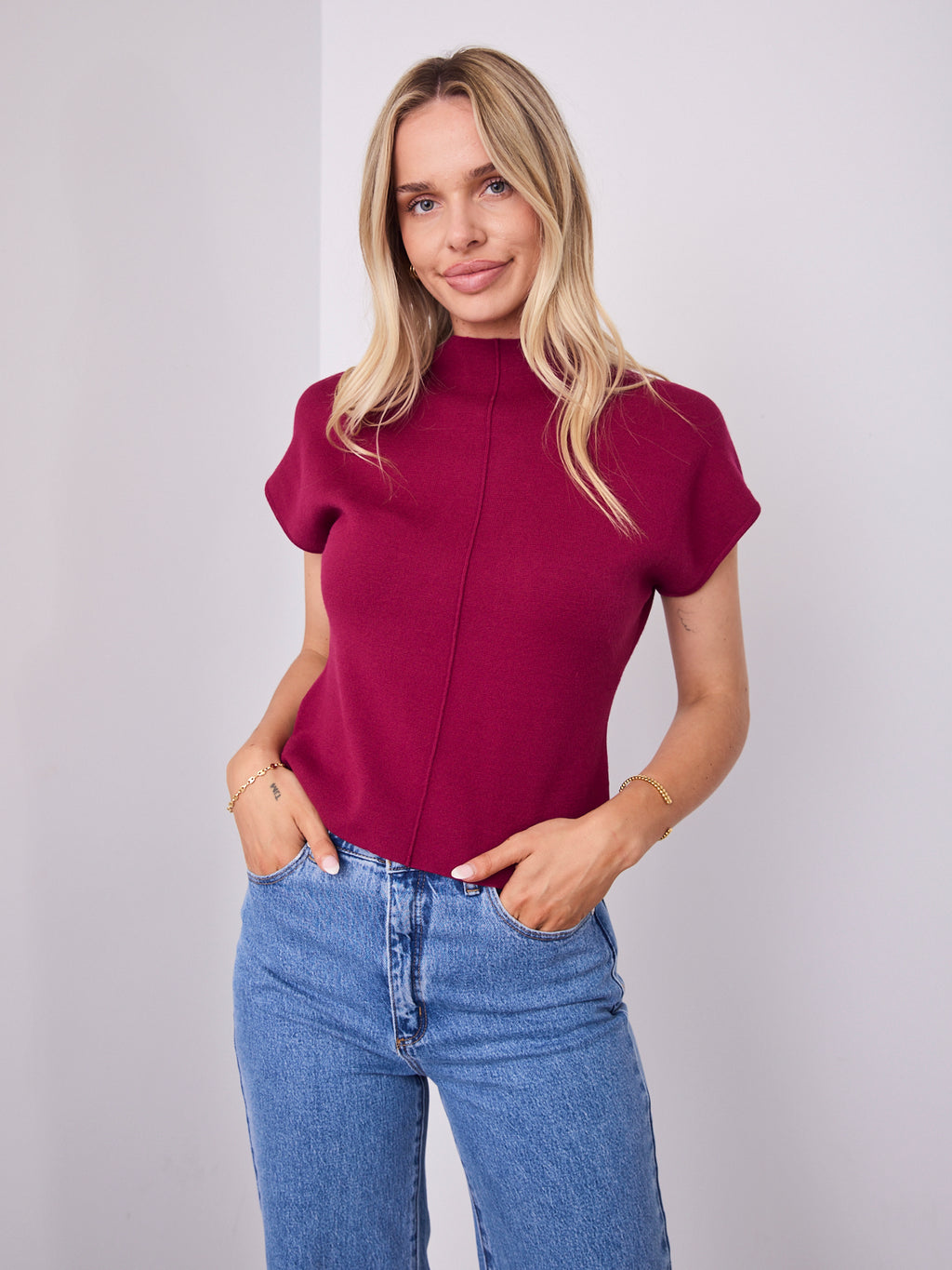 ROWE KNIT TOP - MULBERRY