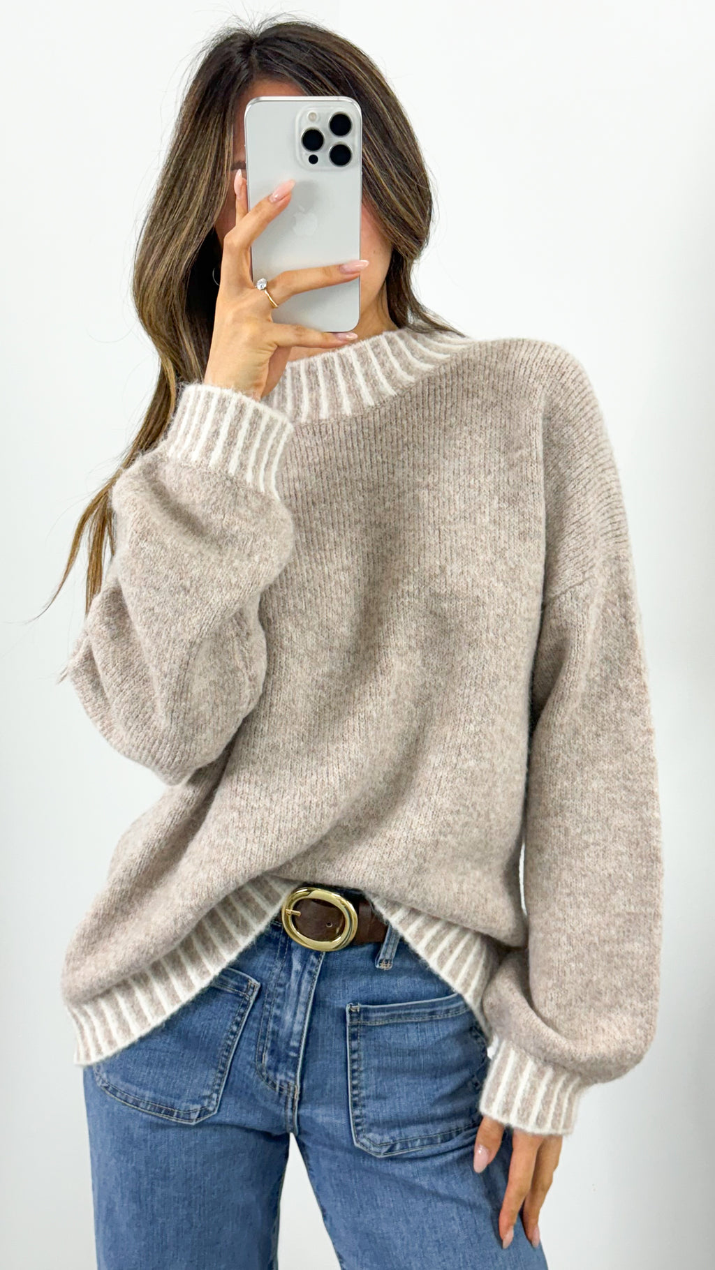 BESSIE STITCH KNIT - MOCHA