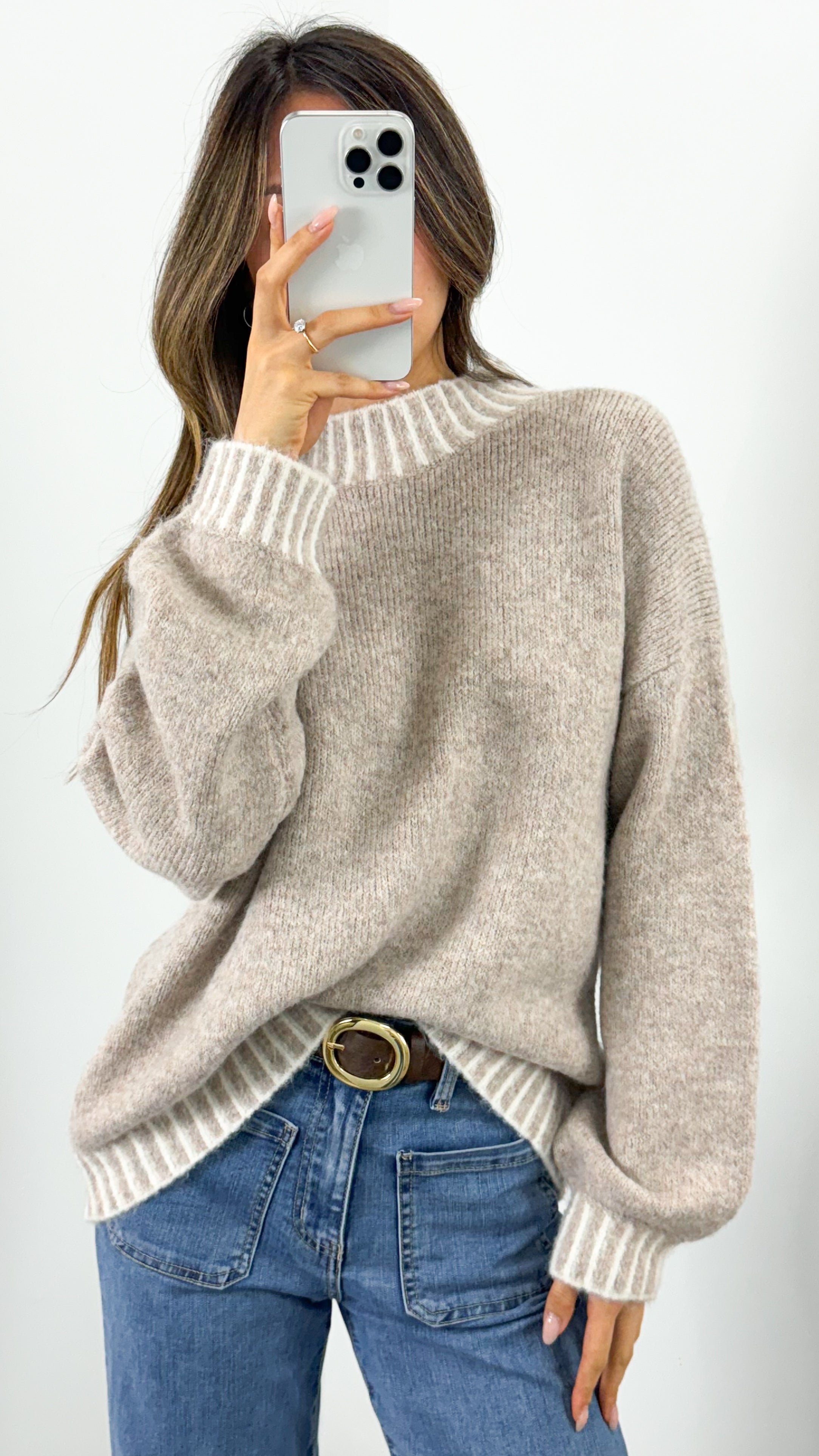 BESSIE STITCH KNIT - MOCHA