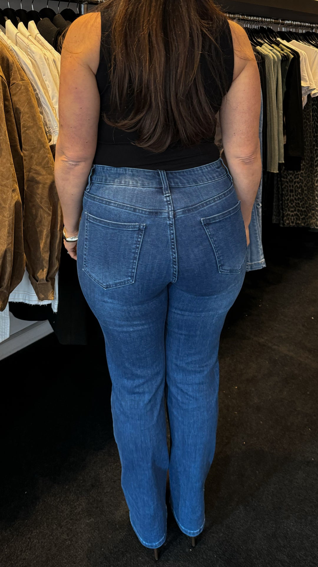 CARLTON STRETCH STRAIGHT LEG JEAN - DARK BLUE WASH