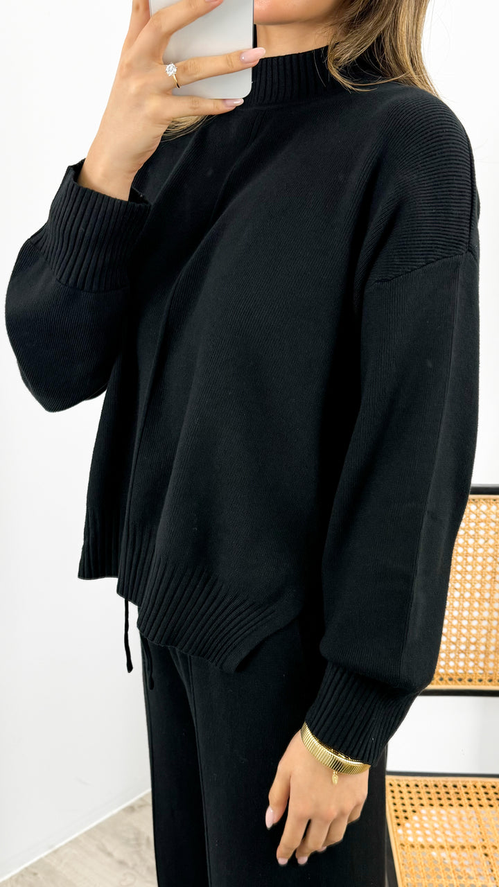 DELTA KNIT TOP - BLACK