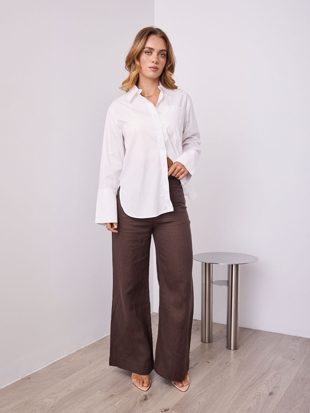 HANNAH LINEN PANT - CHOCOLATE