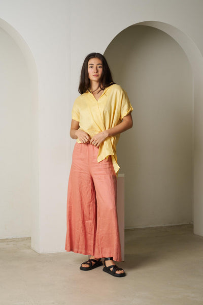 COMO LINEN SHIRT - BUTTER