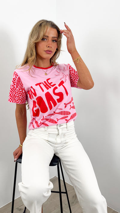 ON THE COAST TEE - PINK