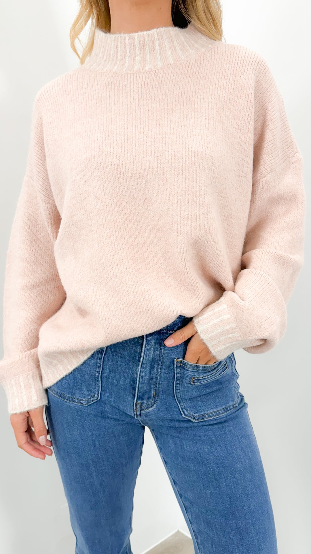 BESSIE STITCH KNIT - BLUSH