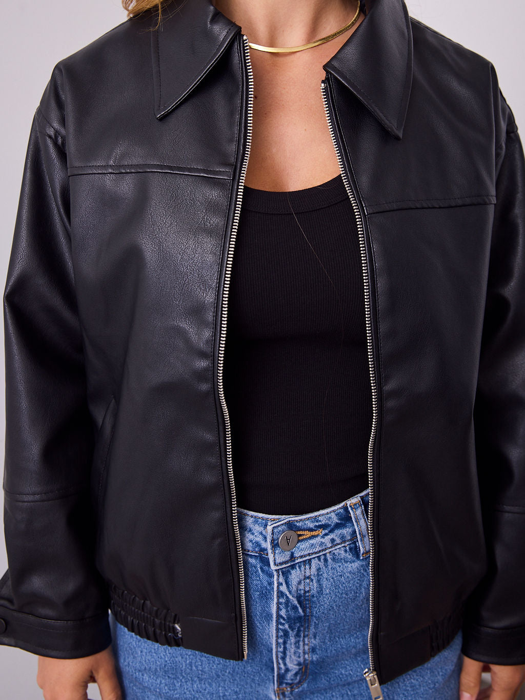 JAMISON PU JACKET - BLACK