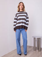 CHARLES KNIT - BLUE/CHOCOLATE