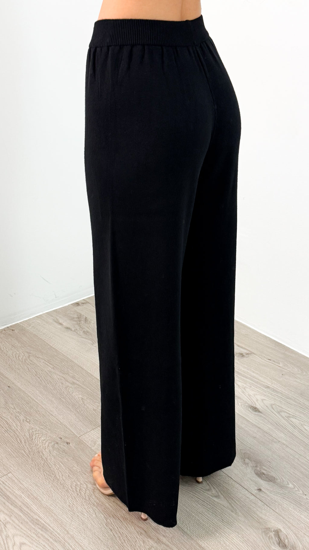 ENZA ZIP KNIT SET - BLACK