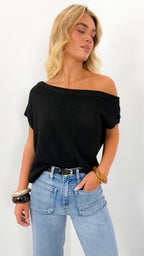 BETHENNY KNIT TOP - BLACK