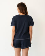 ESTHER EASY TUCK TEE + SHORTS SET - NAVY