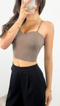 BRA SINGLET TOP - MOCHA