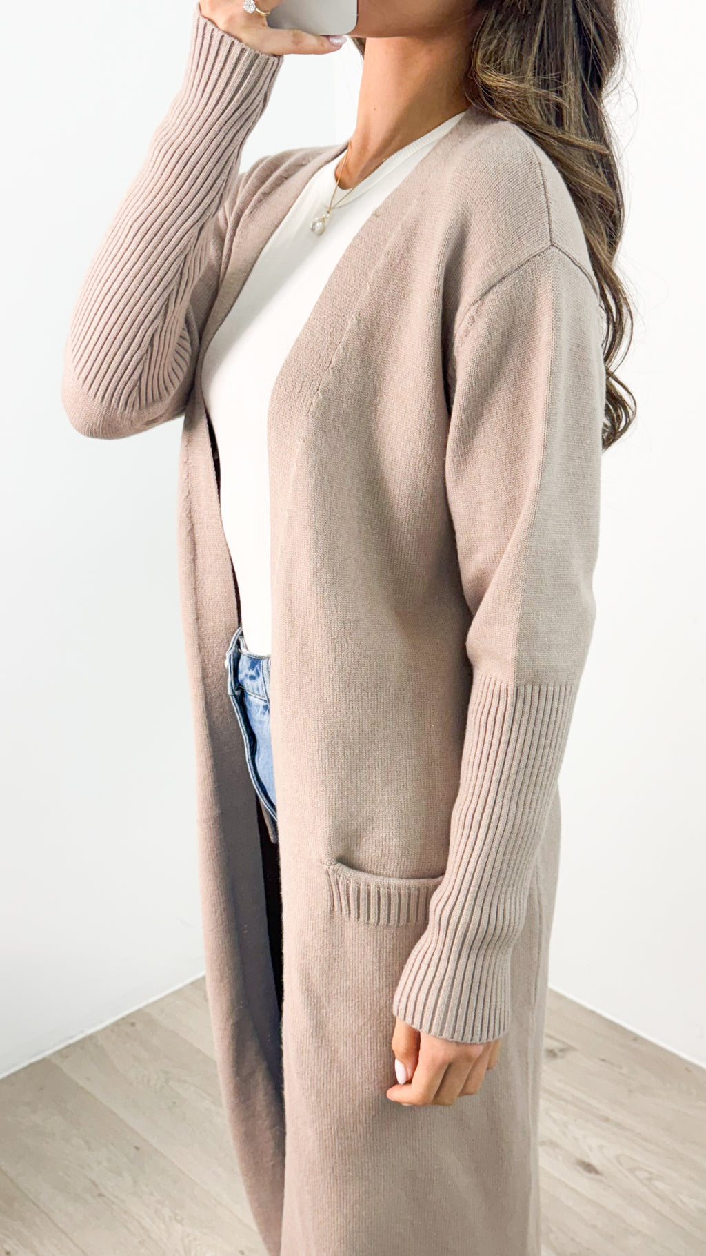 MAXWELL LONG CARDI - BEIGE