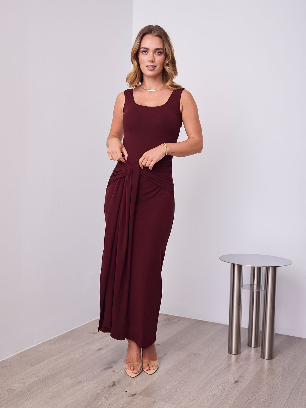 CELINE DRESS - MERLOT