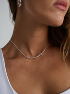 CHROME ROPE STERLING SILVER PLATED NECKLACE - SILVER