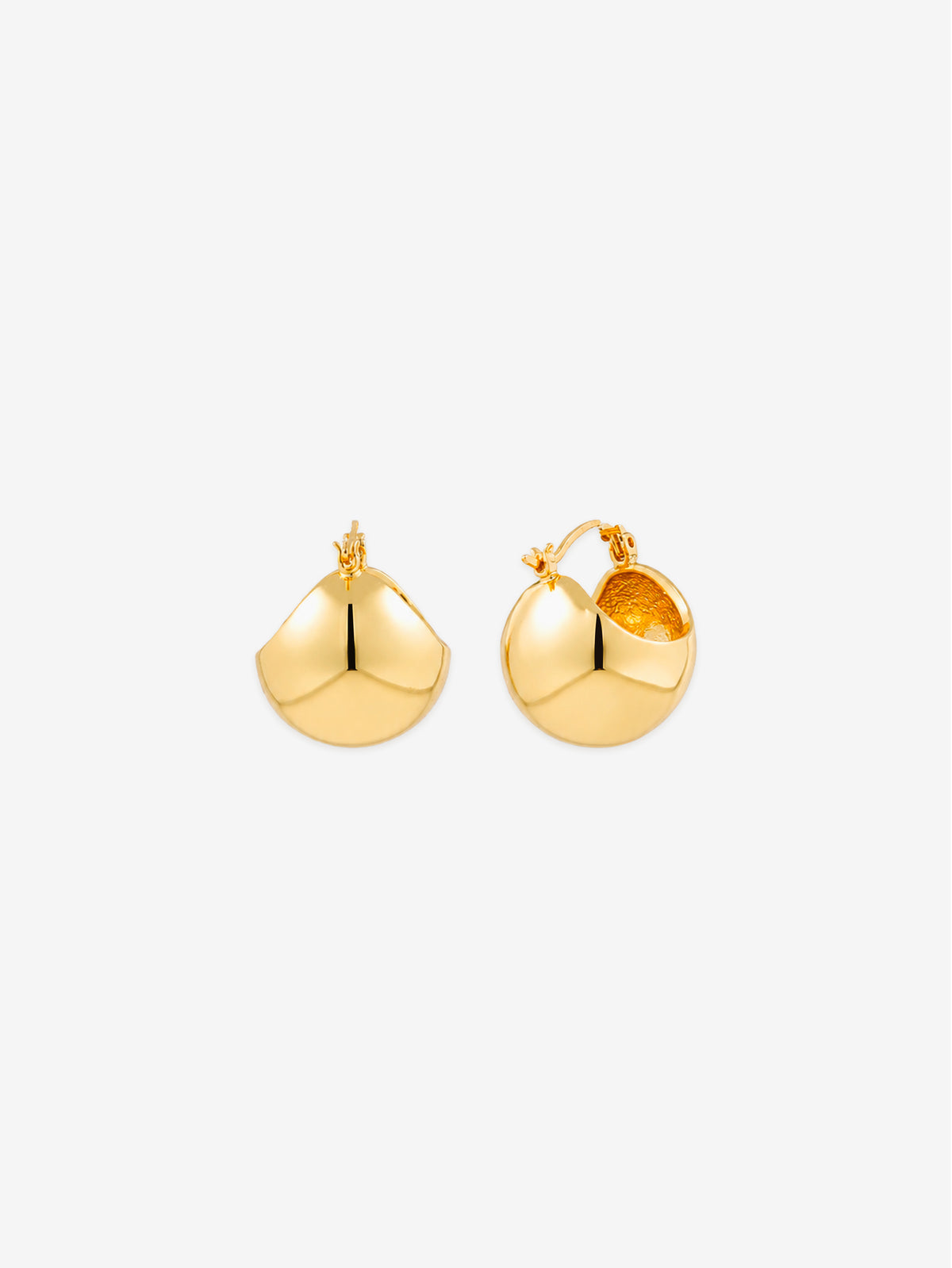 INGRID 18KN GOLD PLATED DOME HOOP EARRINGS - GOLD