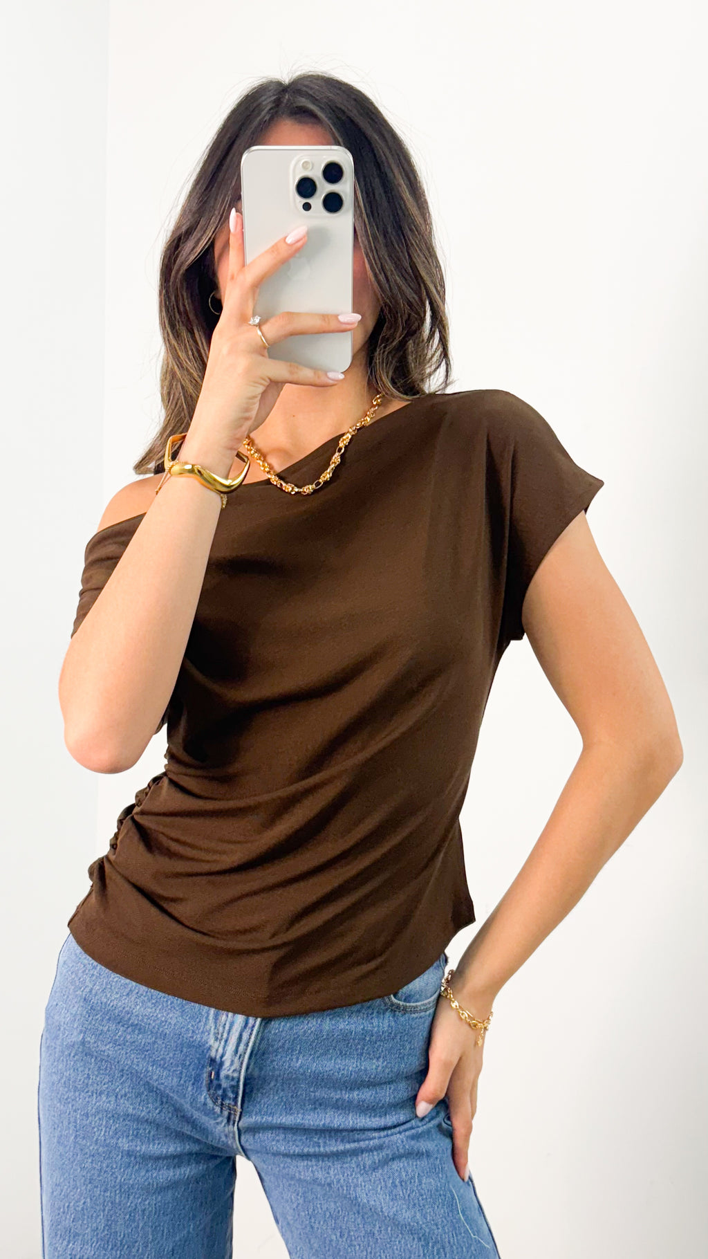 MEGAN TOP - CHOCOLATE